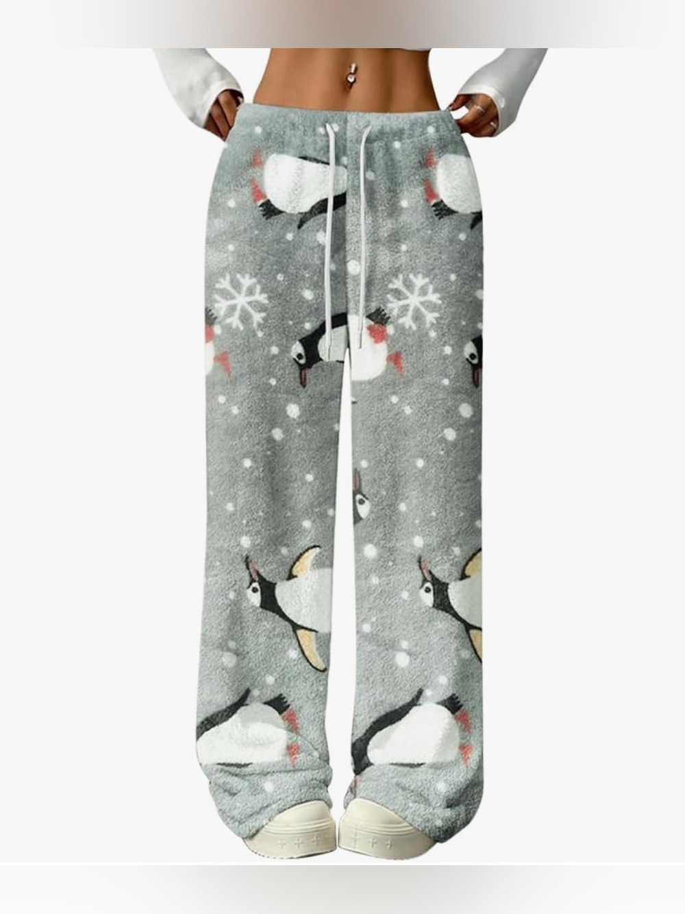 Cozy Gray Penguin women Pajama Pants